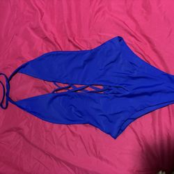 Blue, One Piece Bathing Suit