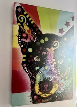 Decorative wall art dog painting