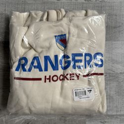 New York Rangers 2025 Fanatics Beige Centennial Season Fleece Hoodie - LARGE