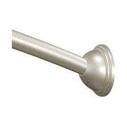 Moen Brushed Nickel 5-Foot Curved Fixed Mount Shower Curtain Rod with Pivoting Flanges, CSR2165BN