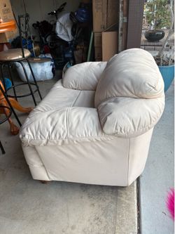 Real leather accent chair