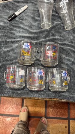 5 McDonald’s 1984 Olympic Coffee Mugs 