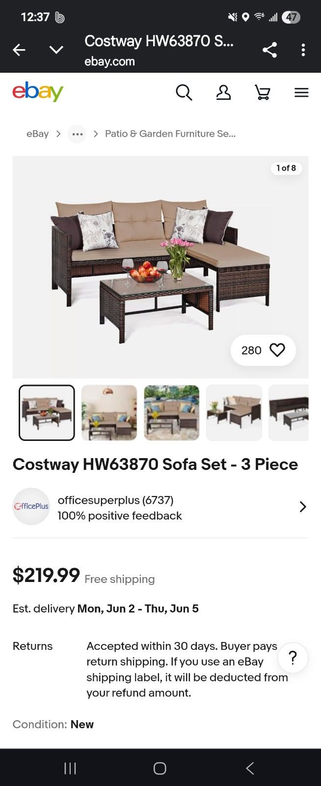 Cost way 3pc. Patio Furniture Set.