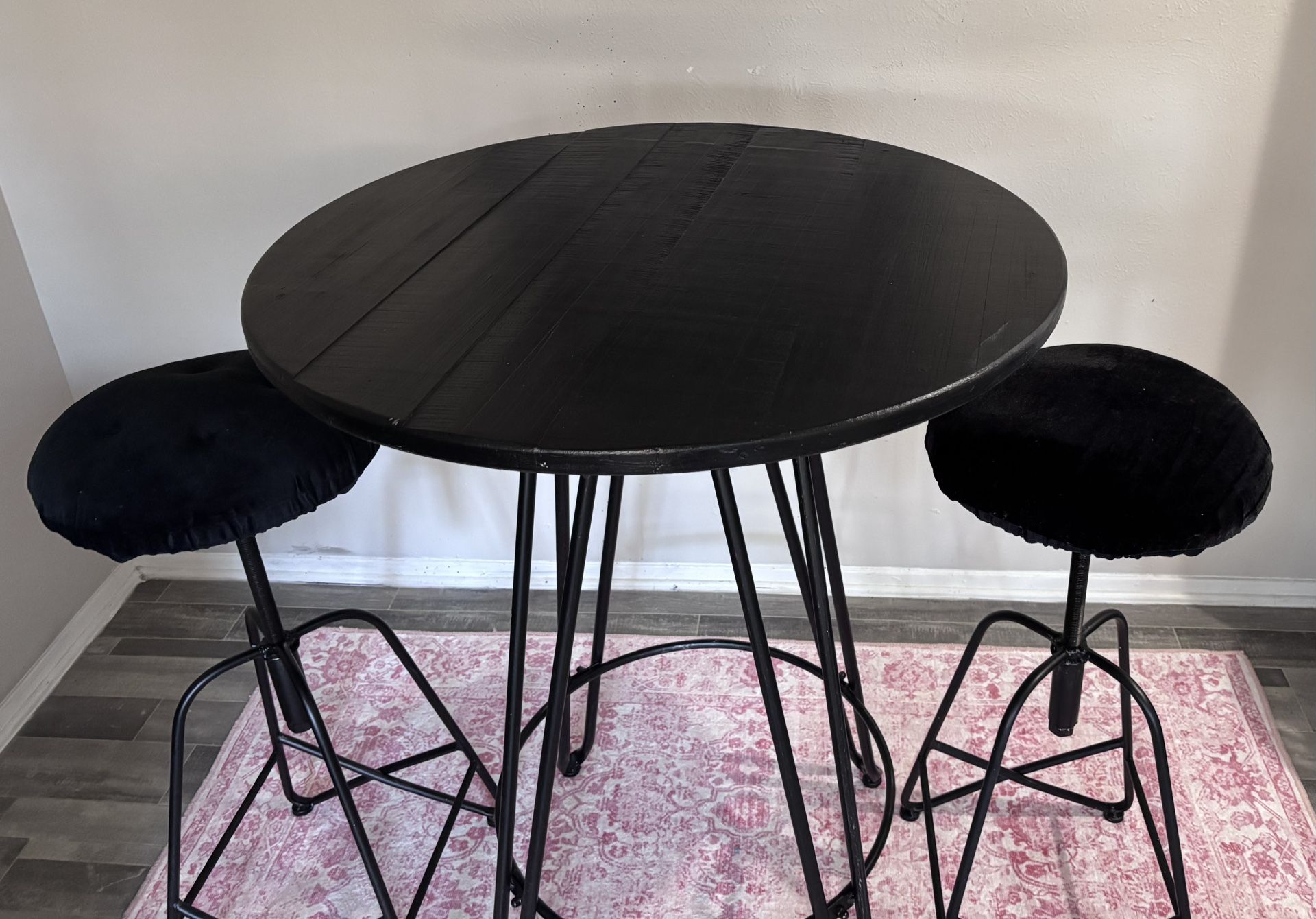 Two Stools Wood Top High Table