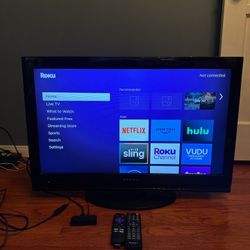 32” Dynex TV + Roku Streaming Device – Works Great! $50