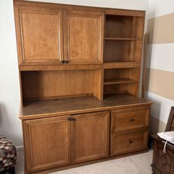 Expandable Computer desk with hutch and file drawers