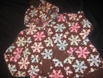 Gymboree Girls 10-12 Winter Ballerina Brown Snowflake Fleece Hoodie Hood Jacket