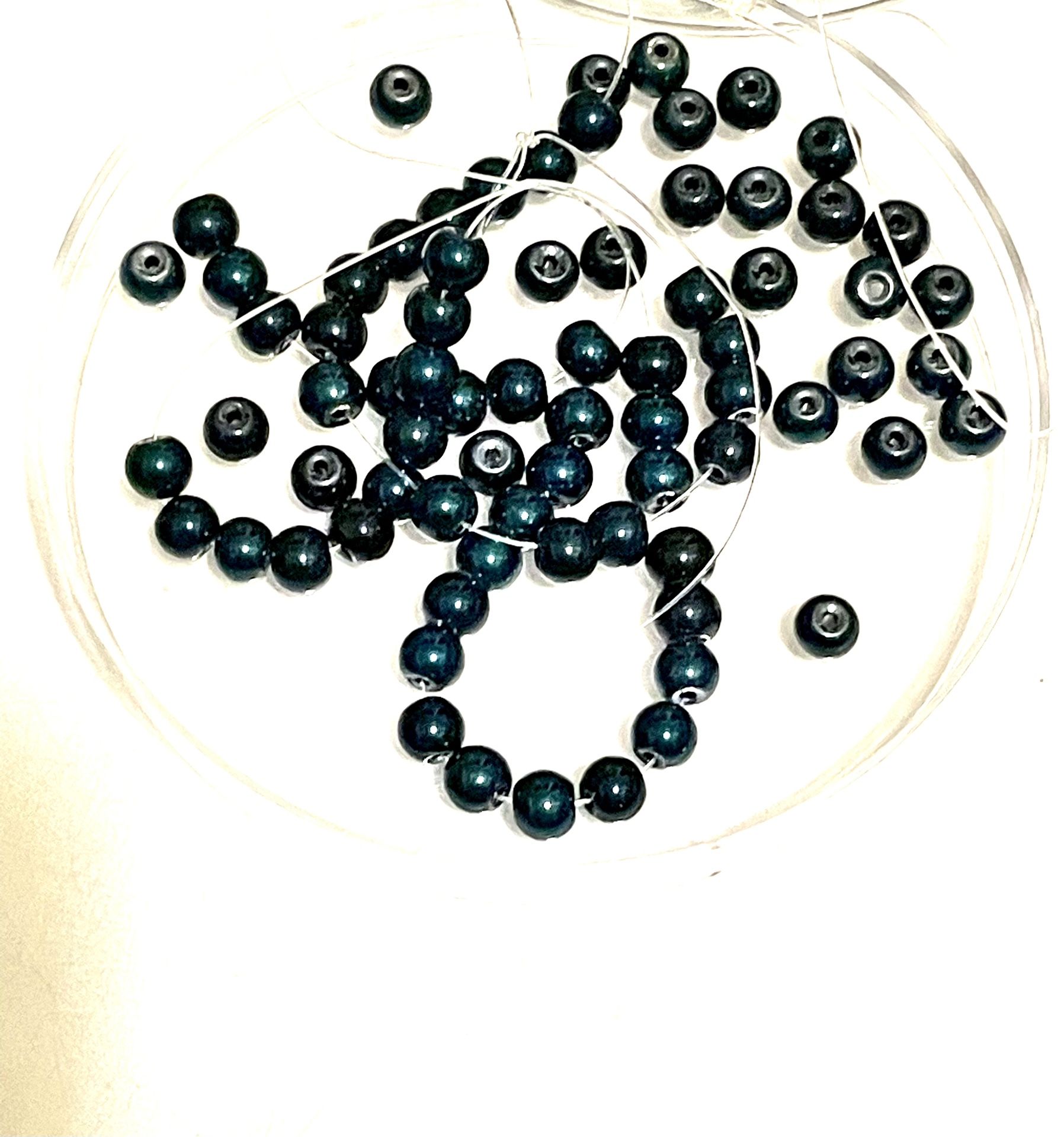 Lot Of Peacock Glass Beads