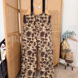 Cabela's Duck Camo Overalls Vintage Mens 2XL
