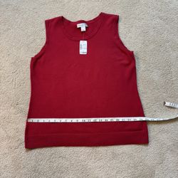 NWT Christopher & Banks Layer Your Look Sleeveless Top Women's Size Large Red