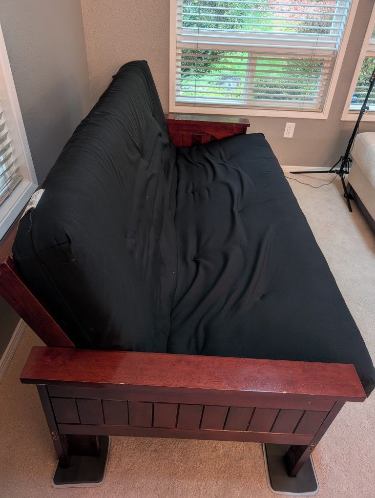 Futon Mattress Frame + Futon + Mattress Topper