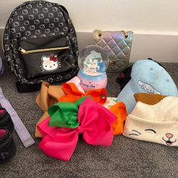 Hello Kitty Backpack And Girls Accessories  