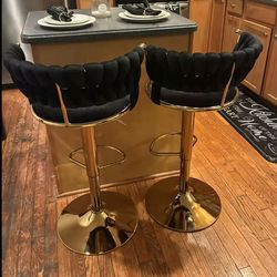 Luxury Black & Gold Barstools  2 pc