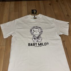 light white camo bape shirt 