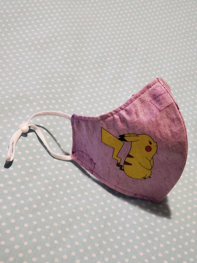 Handmade Kids Pokemon Pikachu Adjustable Face Mask