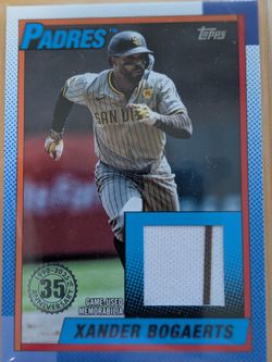 2025 Xander Bogaerts Game Worn Patch Card. Tops 35th Anniversary.