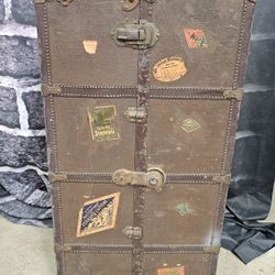 Antique Vintage Wardrobe Steamer Trunk