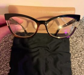 Authentic Max Mara MM1327 WR7 Cat Eye Eyeglasses Black Brown Havana 53-18-145