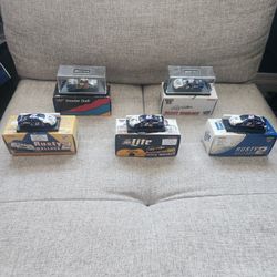 5 1:64 Scale Miller Lite Diecast Race Cars