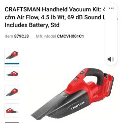 Craftsman Handheld Portable Vacuum Kit