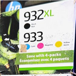 HP 932XL Black & 933 Color Ink Cartridge 4-Pack