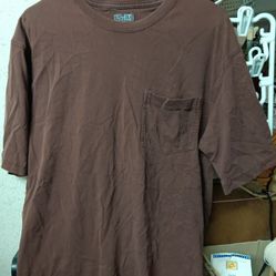Dark Brown Men's Front Pocket Work Tee