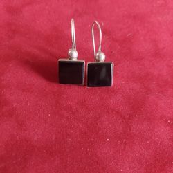 Sterling Silver Black Onyx Earrings