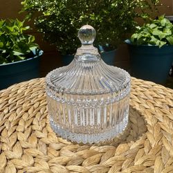 Mikasa Diamond Fired Crystal Trinket Candy Dish with Lid