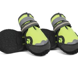 New Dog Boots Shoes Paw Protection Green Sz 7