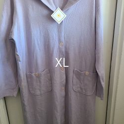 NEW TAGS Anne Lewin New York Lingerie, robe or pajamas XL or 16. 51% acrylic, 47% cotton, 2% spandex. Like a very soft brushed lavender corduroy, No b