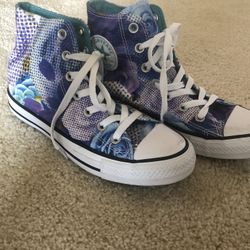 Purple & Blue Floral Converse