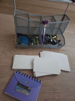 Metal Mesh Desk Organizer with Office Supplies