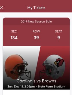 Cleaveland Browns vs Cardinals Family Pack!!!
