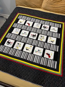 Handmade Mischievous Cat Quilt