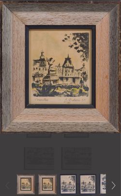 Versailles Signed Framed Art Print E. Gideon 1954