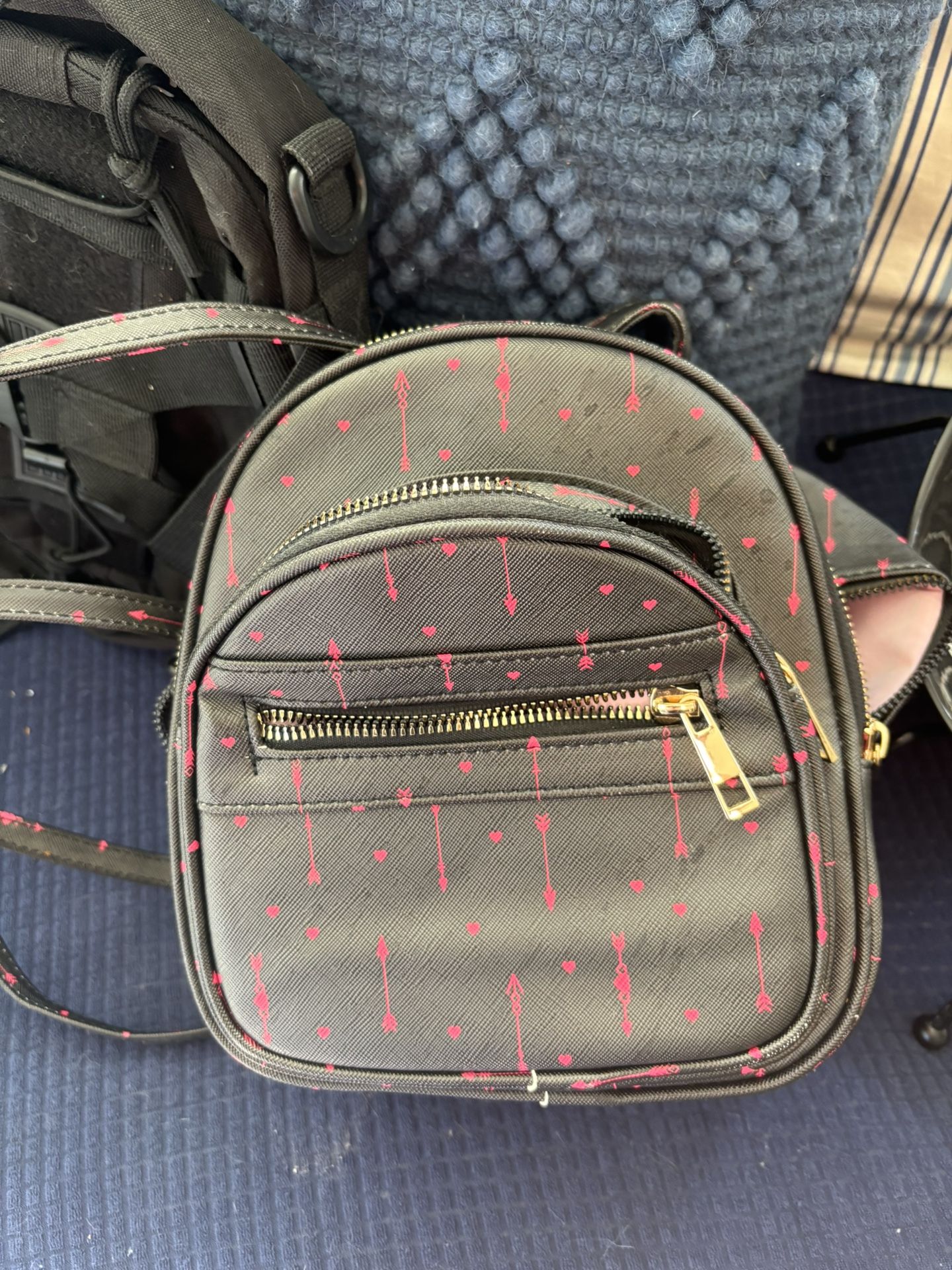 Black And Pink Mini Backpack