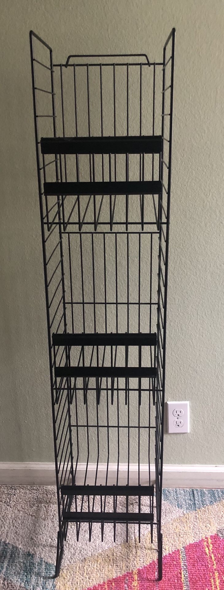 Black metal three-tier shelf storage shelves