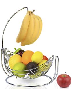 Fruit Basket With Banana Tree Hook