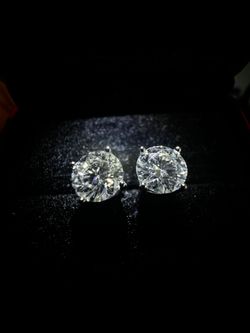 Moissanite 6.5 MM earrings 