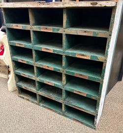 Wooden Green and White Cubby