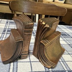 Pair Of Vintage Brass Bookends 