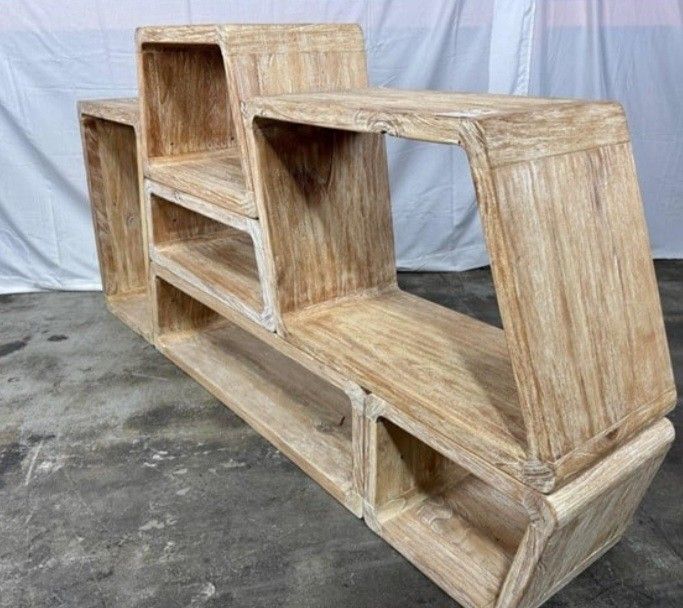 Rustic Reclaimed Wood Bookshelf/ Console Side Table