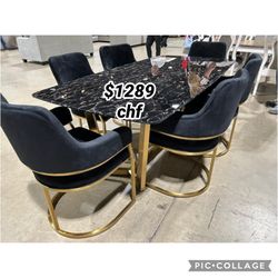 Modern 7 Piece Dining Table Set  // Christmas Sale !