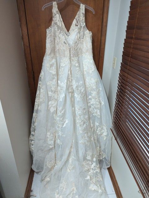 Size 20 - Plus Size Wedding Dress With veil