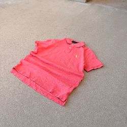 Polo Ralph Lauren Classic Fit Red/pink green Pony Polo Shirt Mens Medium