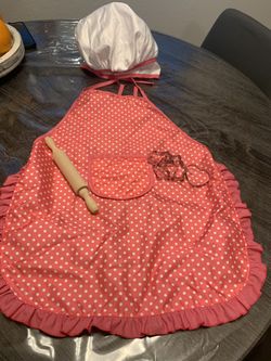 Kids Apron And Hat With Cookie Cutter And Rolling Pin