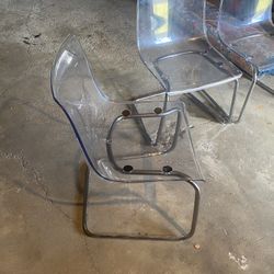 3 Clear Acrylic Dining Chairs