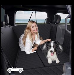 Dog Seat Cover for Back Seat Truck, Large Space & Waterproof Hard Bottom Car Seat Cover for Dogs Holds 400lbs, Foldable, Sturdy Dog Seat Cover for Bac