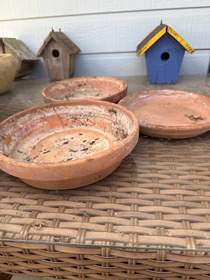 Three Terracotta Plant Saucers