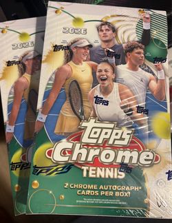 2026 Topps Chrome® Tennis - Hobby Box 2 chrome® autograph cards per box